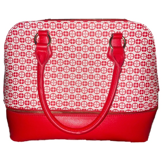 Red and white leather Handbag - Picture 2 of 4